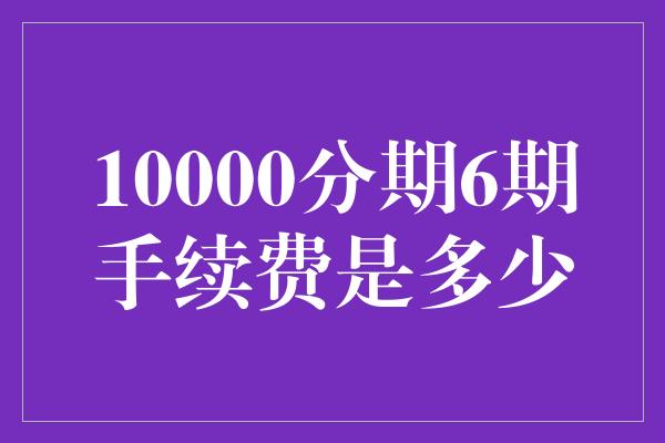 10000分期6期手续费是多少