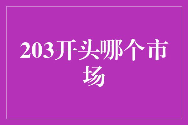 203开头哪个市场