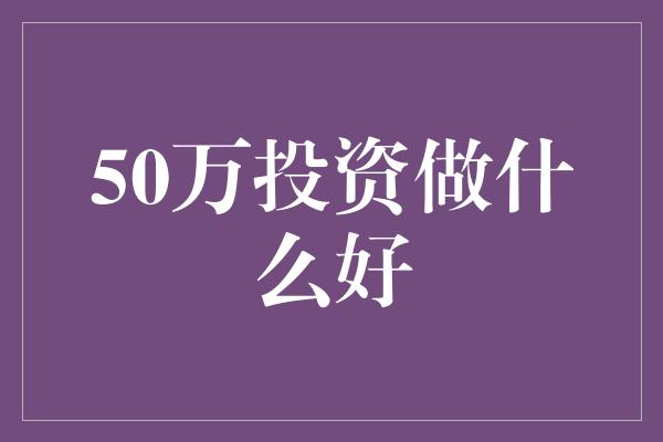 50万投资做什么好