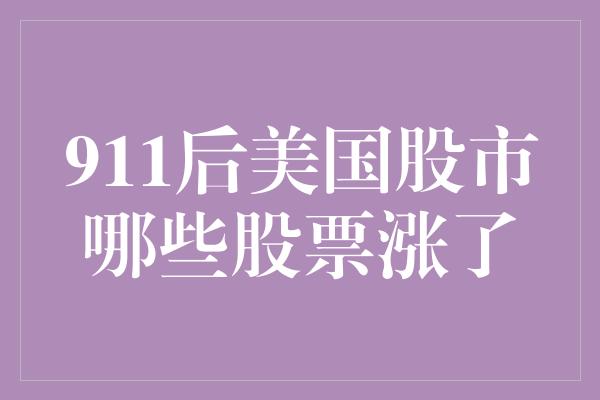 911后美国股市哪些股票涨了