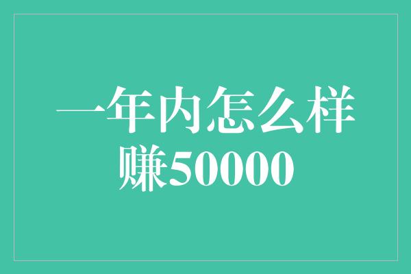 一年内怎么样赚50000