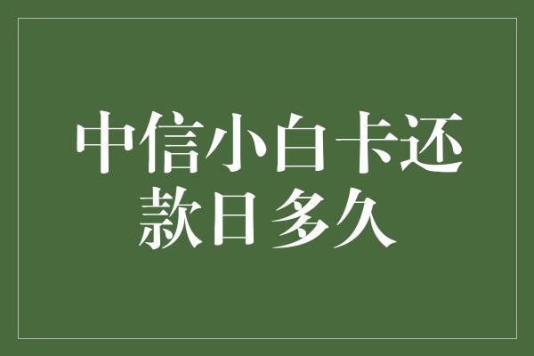 中信小白卡还款日多久