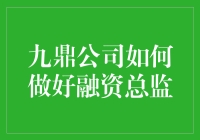 九鼎公司融资总监：构建资金桥梁的艺术