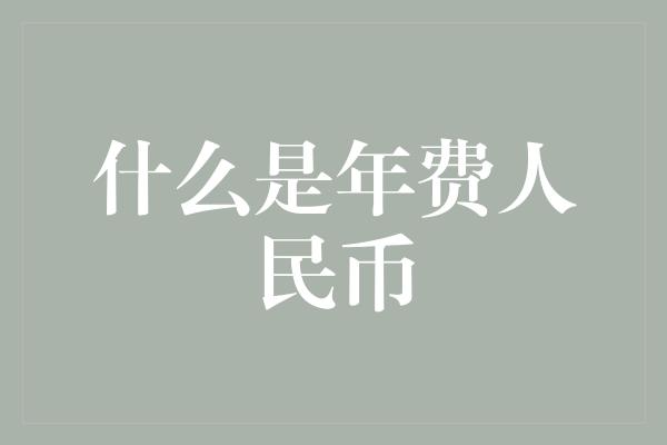 什么是年费人民币