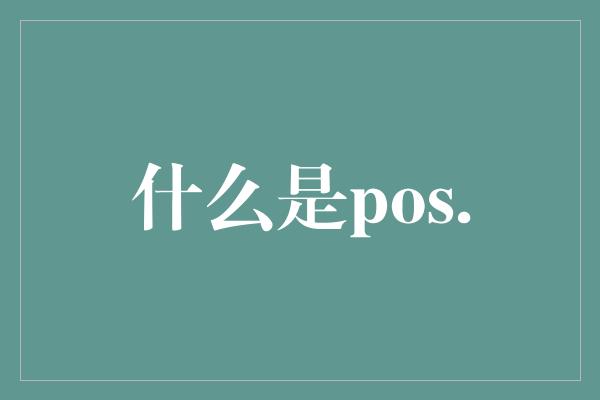 什么是pos.