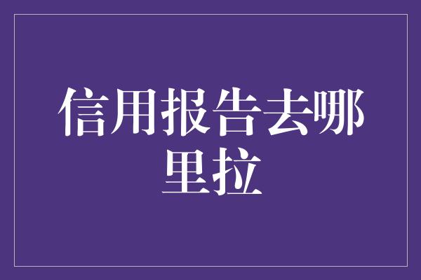 信用报告去哪里拉