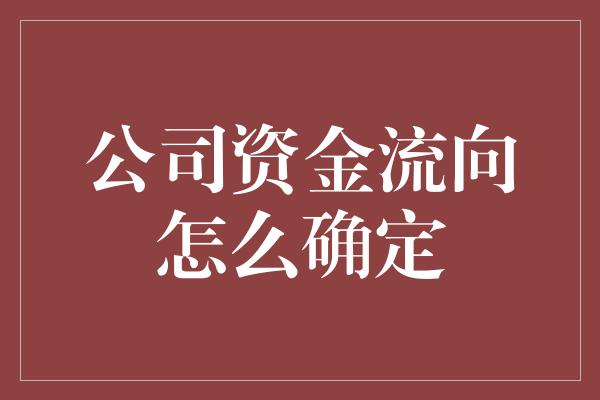 公司资金流向怎么确定