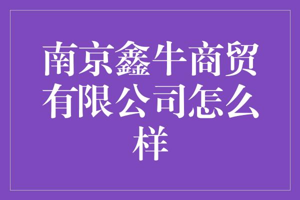 南京鑫牛商贸有限公司怎么样