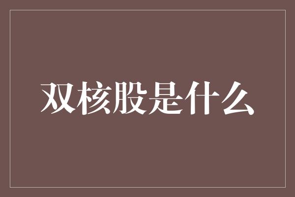 双核股是什么