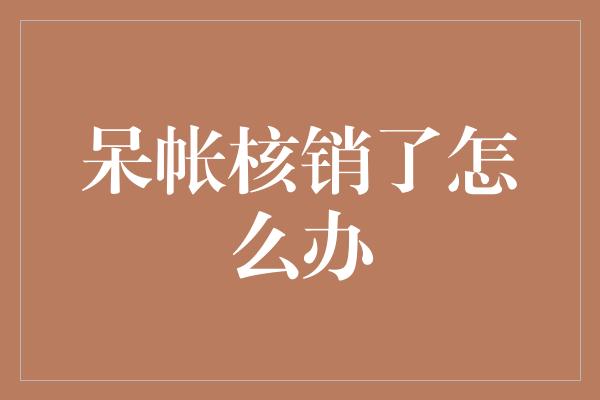 呆帐核销了怎么办