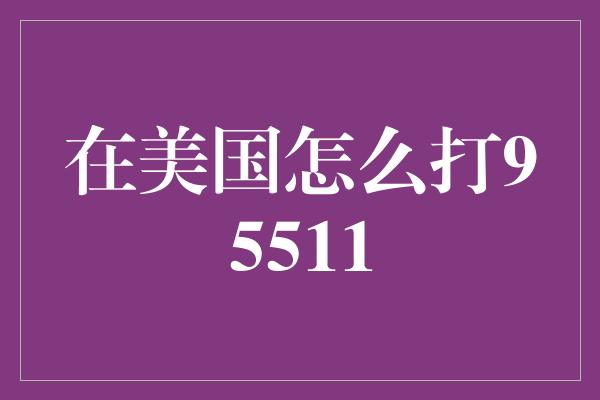 在美国怎么打95511