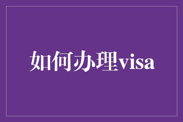 如何办理visa