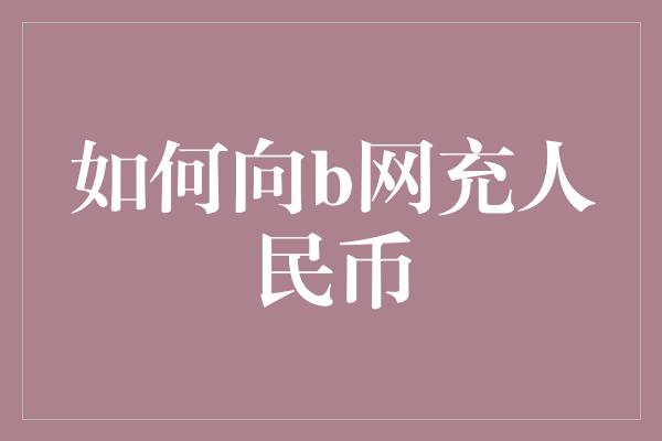 如何向b网充人民币