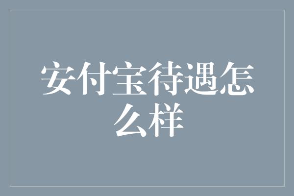 安付宝待遇怎么样