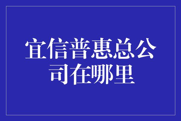 宜信普惠总公司在哪里