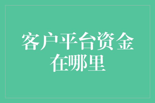 客户平台资金在哪里