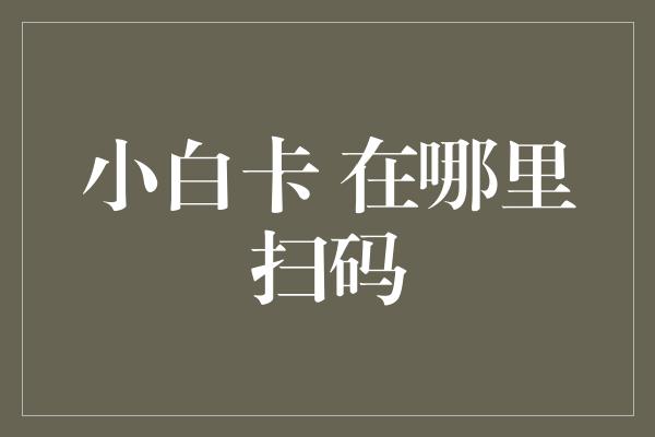 小白卡 在哪里扫码