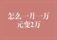 每月一万元变两万的投资策略：打造稳健的财富增长计划