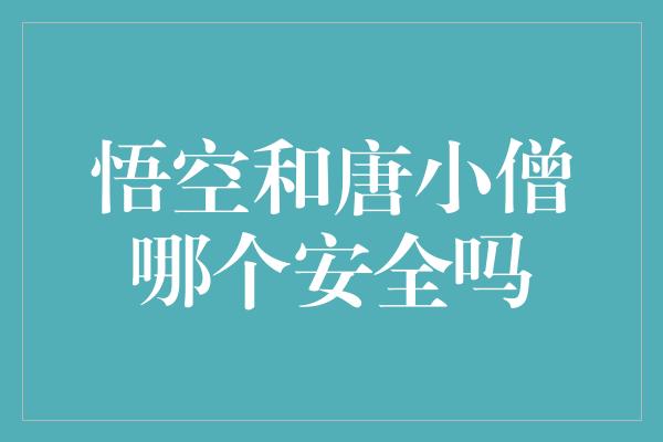 悟空和唐小僧哪个安全吗