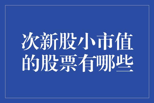 次新股小市值的股票有哪些