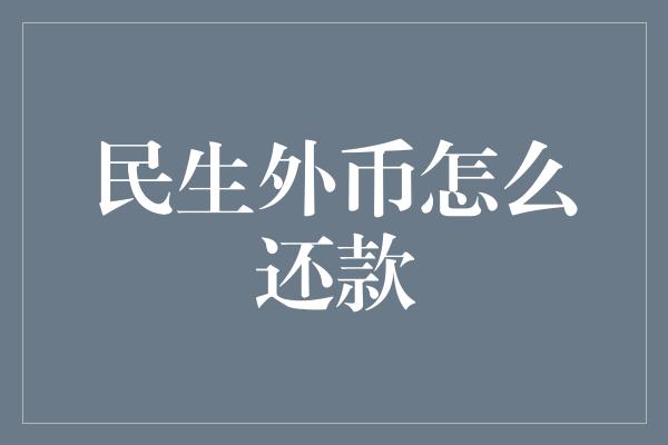 民生外币怎么还款