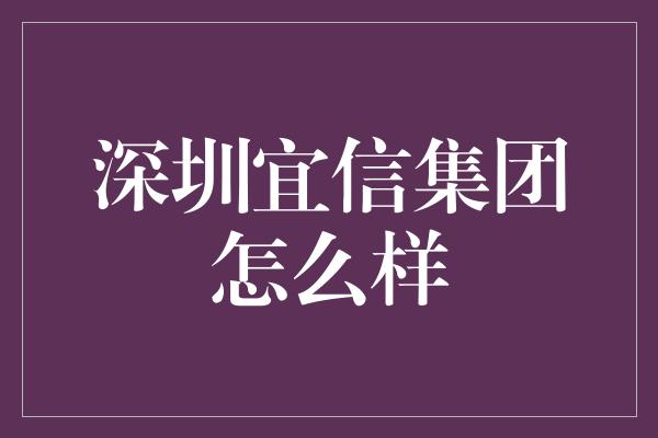 深圳宜信集团怎么样