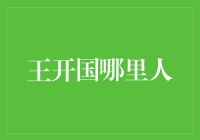 王开国是哪里人？——金融小白的疑惑解决之道