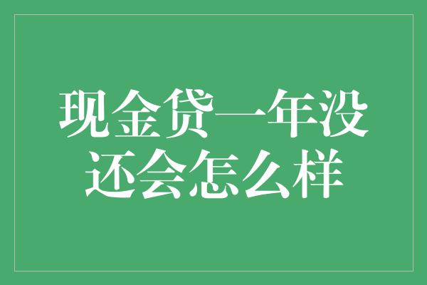 现金贷一年没还会怎么样