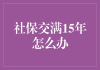 社保交满15年后：养老金领取与规划策略解析