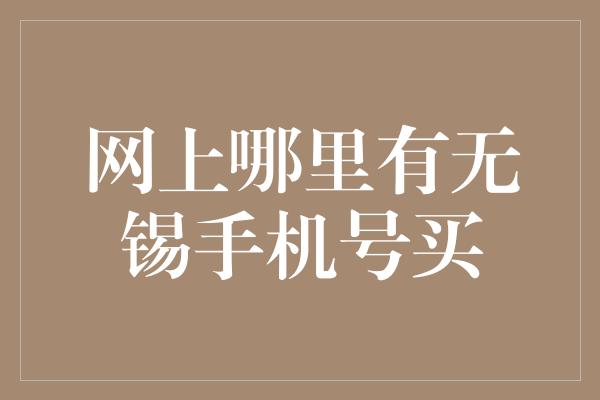 网上哪里有无锡手机号买