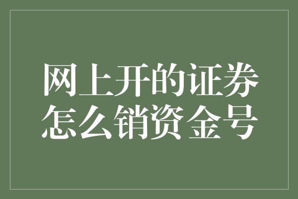 网上开的证券怎么销资金号