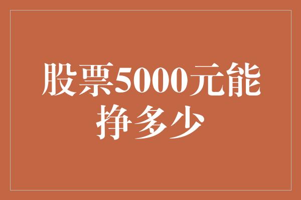 股票5000元能挣多少