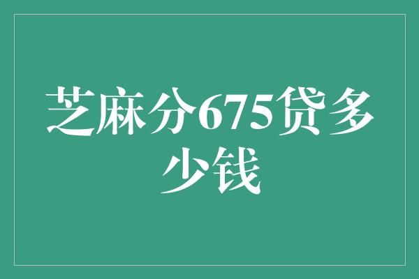 芝麻分675贷多少钱