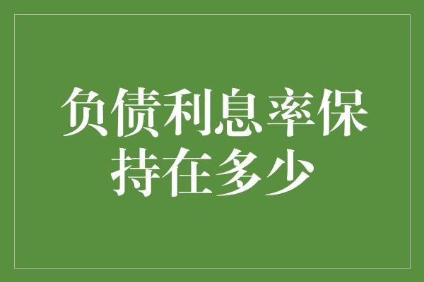 负债利息率保持在多少