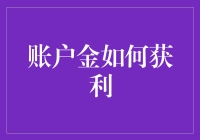 账户金如何获利？不妨试试这些神奇的点金术