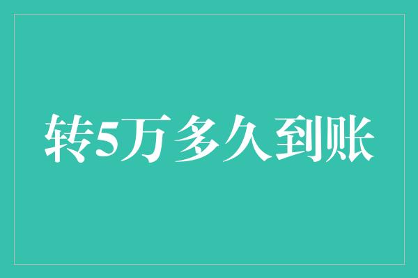 转5万多久到账