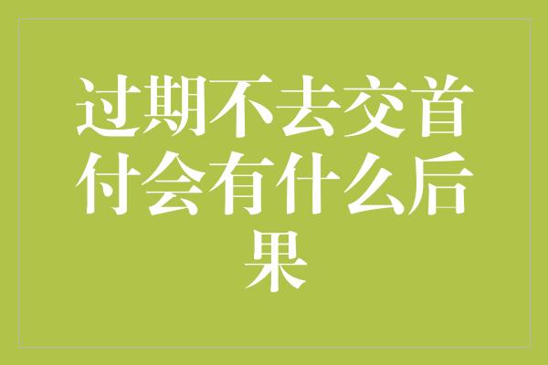 过期不去交首付会有什么后果