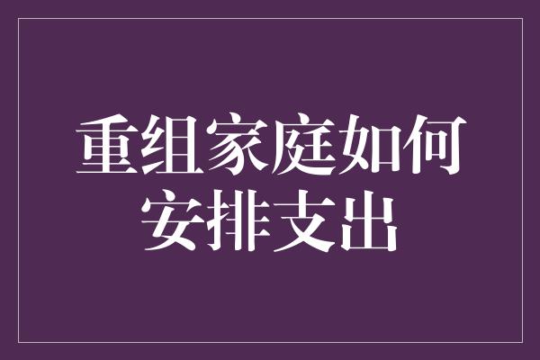 重组家庭如何安排支出