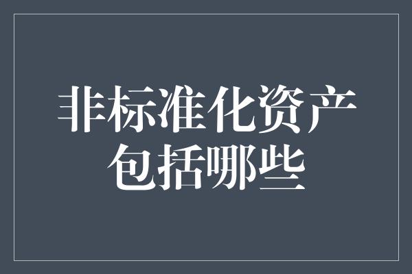 非标准化资产包括哪些