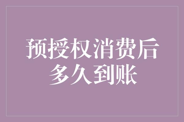 预授权消费后多久到账